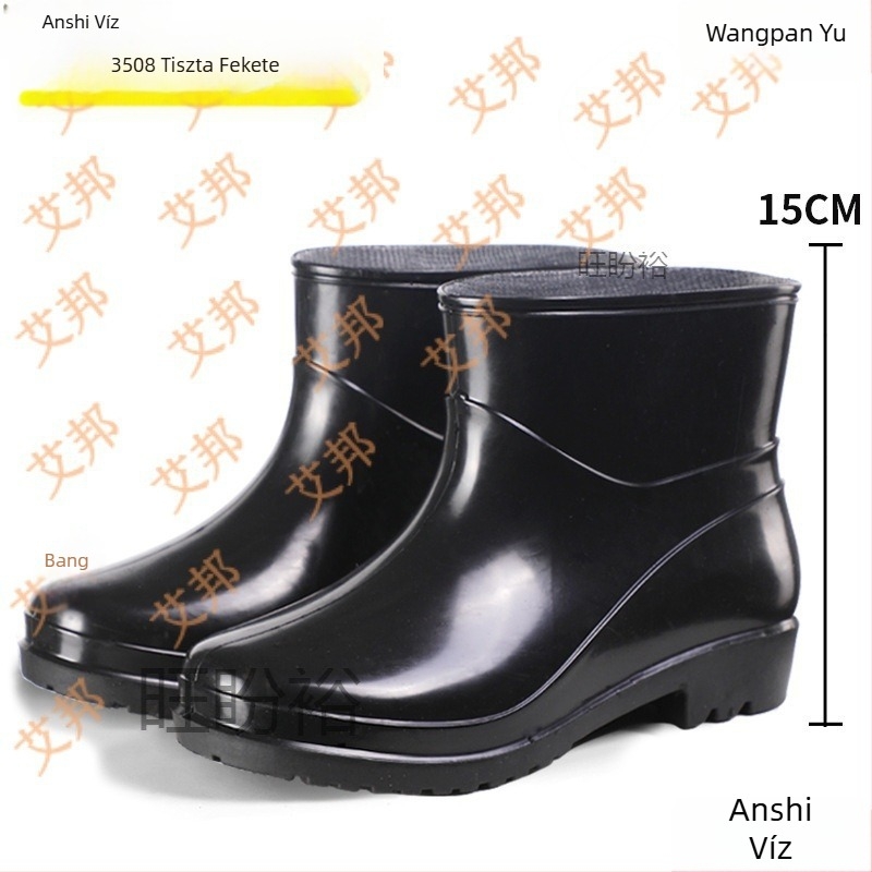 Női esőcsizmák, PVC felsőrész, magas cső, közepes vastagság, slip-on zárás
