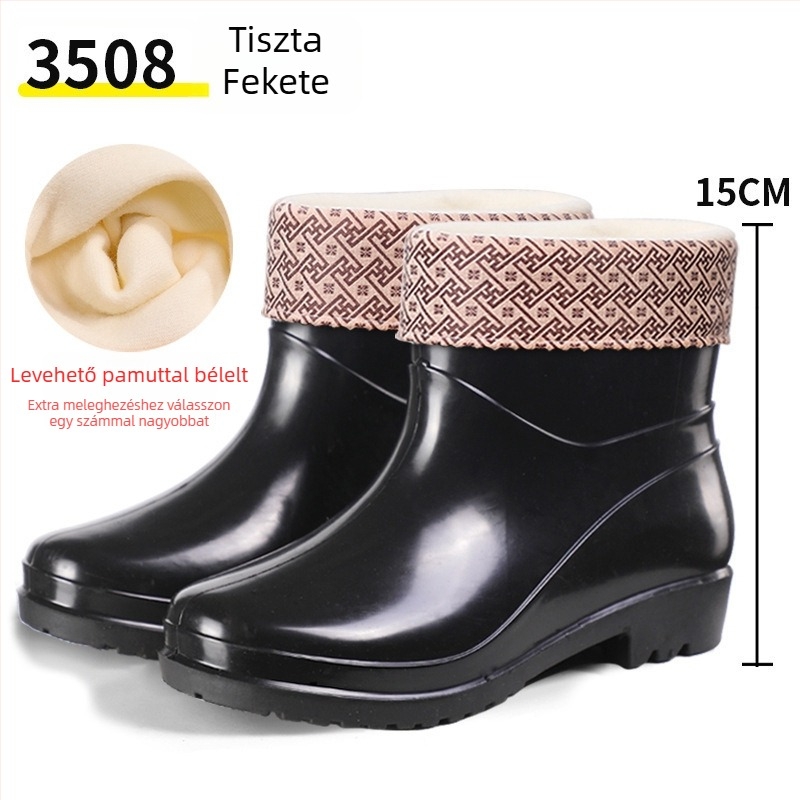 Női esőcsizmák, PVC felsőrész, magas cső, közepes vastagság, slip-on zárás