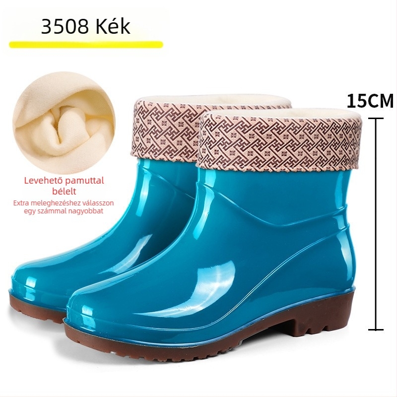 Női esőcsizmák, PVC felsőrész, magas cső, közepes vastagság, slip-on zárás