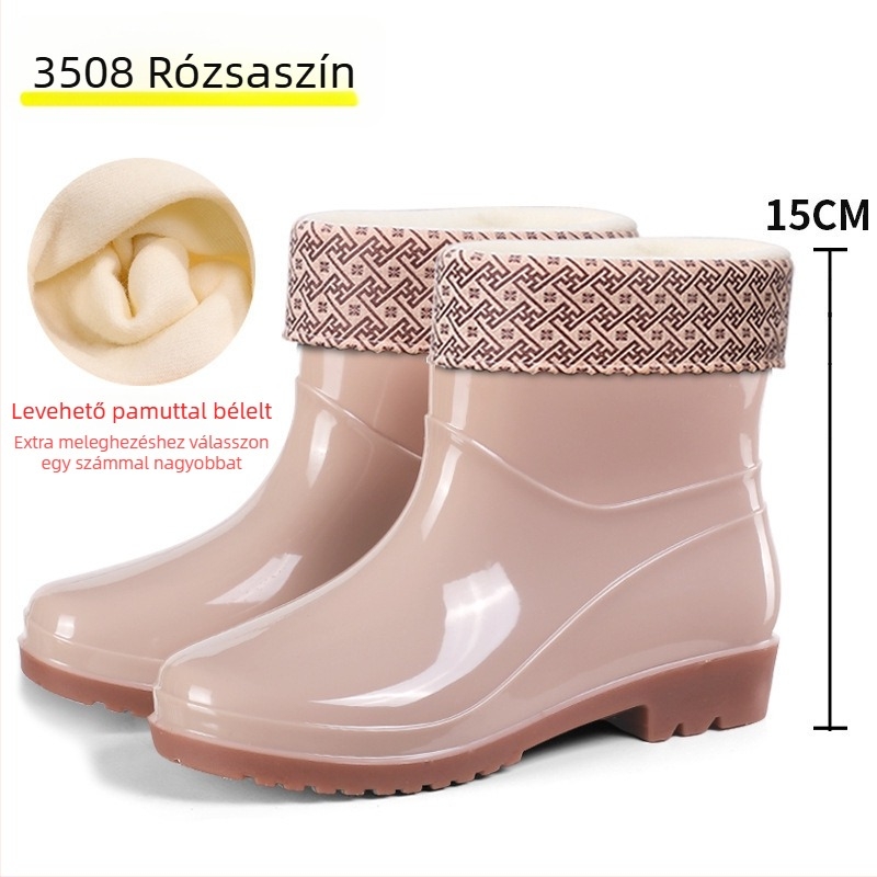 Női esőcsizmák, PVC felsőrész, magas cső, közepes vastagság, slip-on zárás