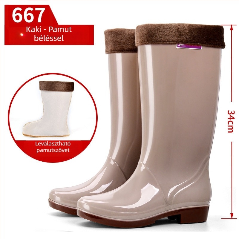 Női esőcsizmák, PVC felsőrész, magas cső, közepes vastagság, slip-on zárás