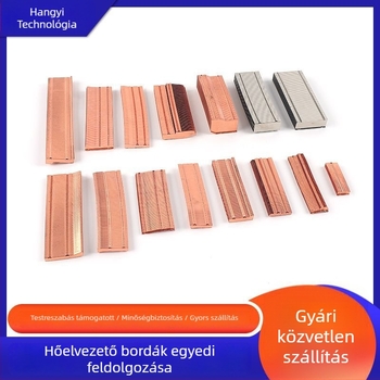 Testreszabható laptop réz hűtőbordák, téglalap alakúak, hőcsőhegesztett, passzív hűtés