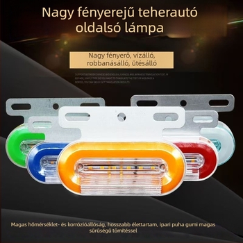 LED oldalsó lámpa teherautóhoz, vízálló, 12/24V, IP67, Anyag: vaslemez + ABS ház, Élettartam 50000 h
