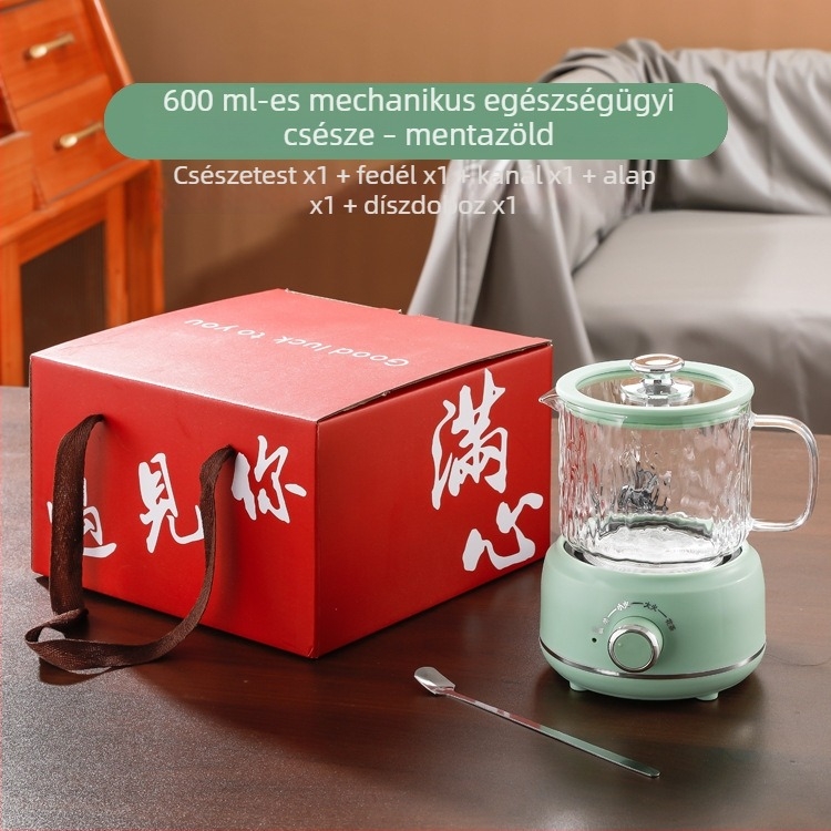 Kels JJ-20360B Egyszemélyes üveges teáskanna — kompakt elektromos teáskanna, 1 L, 360 W, tealevelek lefolyásával