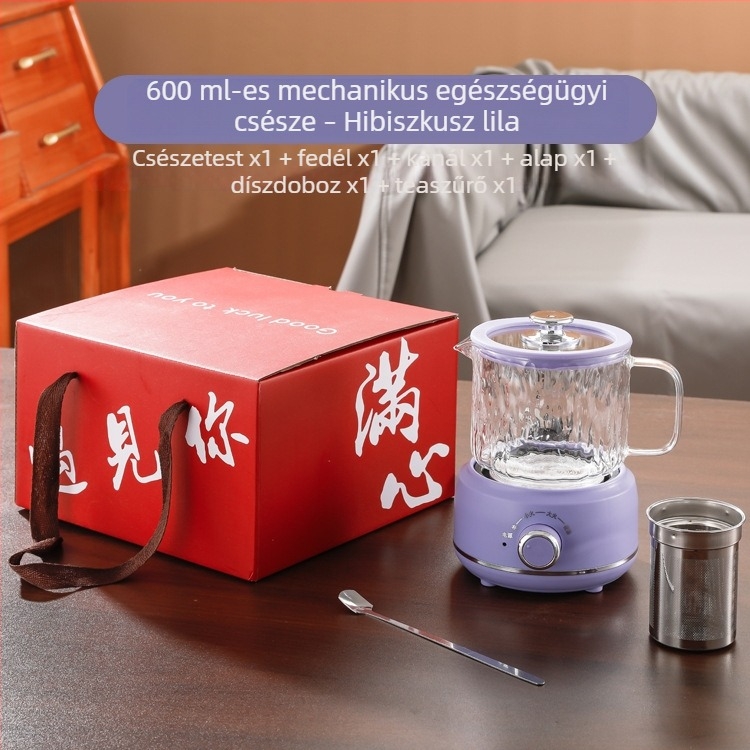 Kels JJ-20360B Egyszemélyes üveges teáskanna — kompakt elektromos teáskanna, 1 L, 360 W, tealevelek lefolyásával