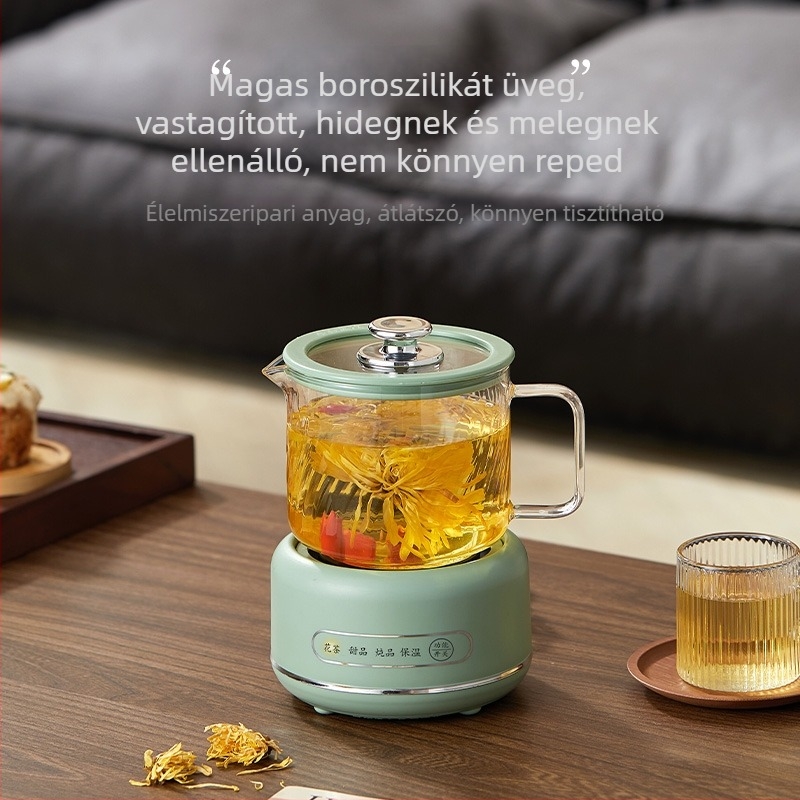 Kels JJ-20360B Egyszemélyes üveges teáskanna — kompakt elektromos teáskanna, 1 L, 360 W, tealevelek lefolyásával