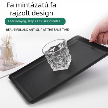 Műanyag tálca csíkos mintával, négyszögletes, nemzeti divat stílusban, logó nyomtatva