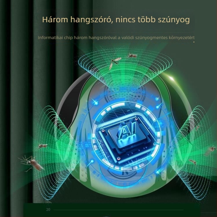 Beltéri ultrahangos szúnyogirtó lámpa fotokatalitikus technológiával, újratölthető, otthoni használatra – 2021 tavasz
