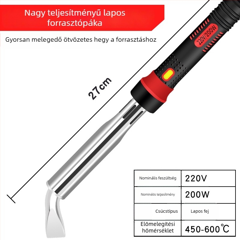 MMHJ Elektromos forrasztó, 80–300W, 220V, lapos hegy, műanyag fogantyú, ólommentes csúcs