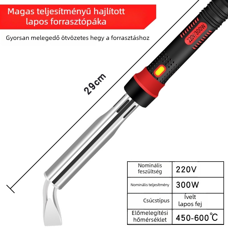 MMHJ Elektromos forrasztó, 80–300W, 220V, lapos hegy, műanyag fogantyú, ólommentes csúcs