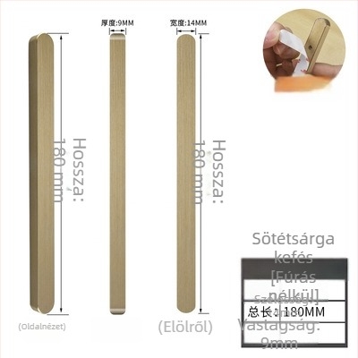 Csúszóajtó fogantyú - önhúzós, fúrás nélküli, alumínium, anodizált felülettel, modell: kis arany rúd fogantyú