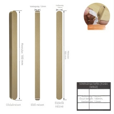 Csúszóajtó fogantyú - önhúzós, fúrás nélküli, alumínium, anodizált felülettel, modell: kis arany rúd fogantyú