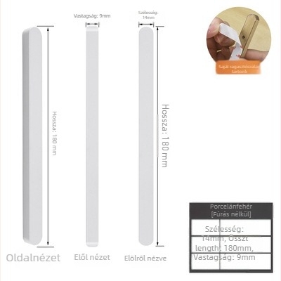 Csúszóajtó fogantyú - önhúzós, fúrás nélküli, alumínium, anodizált felülettel, modell: kis arany rúd fogantyú