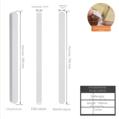 Csúszóajtó fogantyú - önhúzós, fúrás nélküli, alumínium, anodizált felülettel, modell: kis arany rúd fogantyú