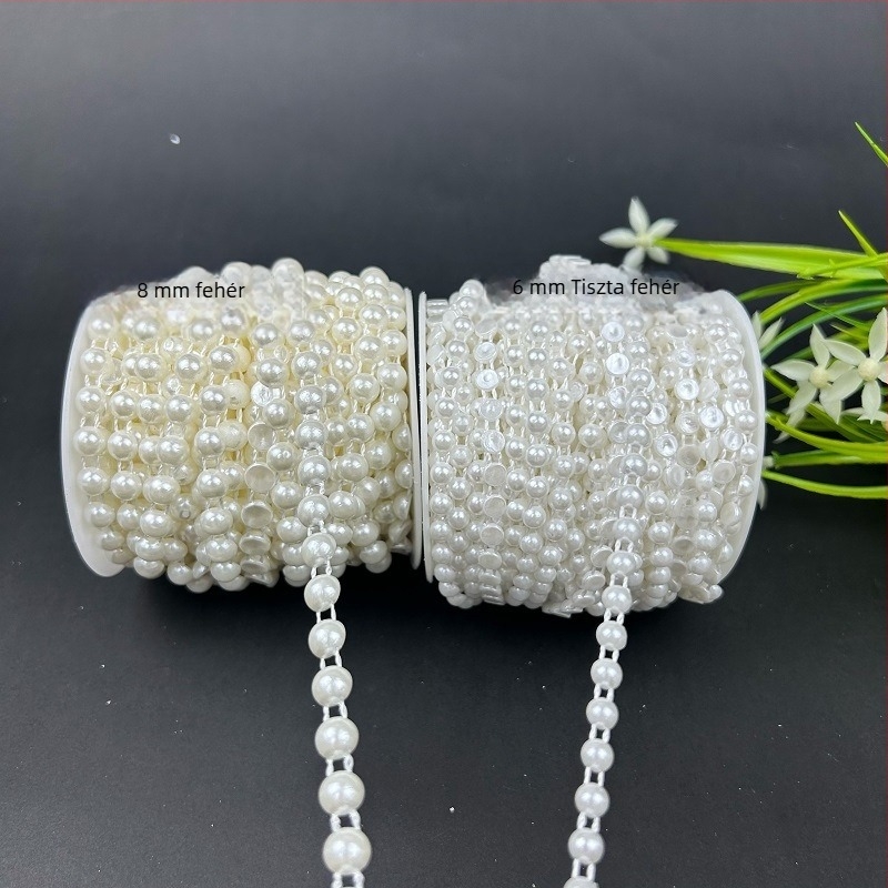 Félig kör alakú mesterséges gyöngyök, ABS műanyag, elektroplakált felületű díszítő kiegészítő ruházathoz