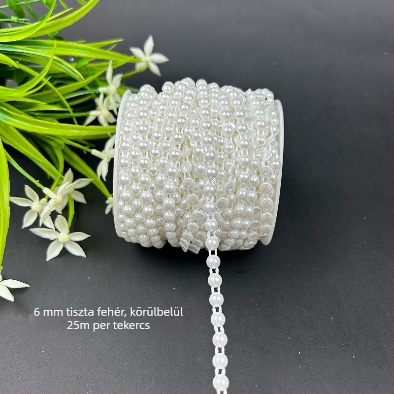 Félig kör alakú mesterséges gyöngyök, ABS műanyag, elektroplakált felületű díszítő kiegészítő ruházathoz