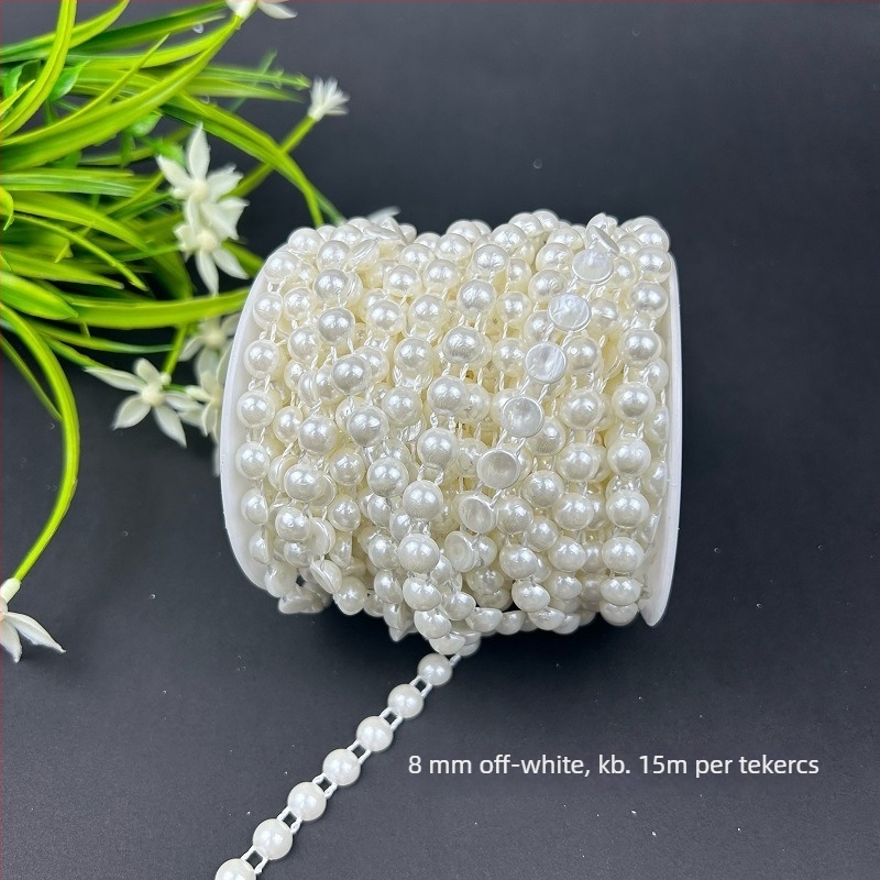 Félig kör alakú mesterséges gyöngyök, ABS műanyag, elektroplakált felületű díszítő kiegészítő ruházathoz