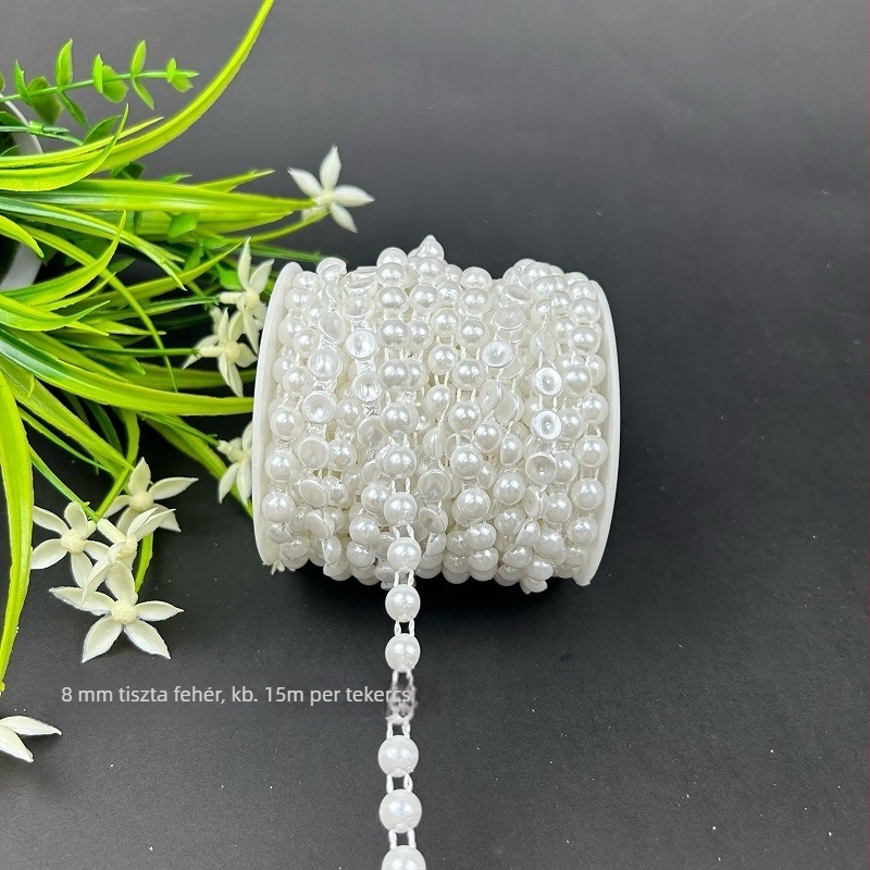 Félig kör alakú mesterséges gyöngyök, ABS műanyag, elektroplakált felületű díszítő kiegészítő ruházathoz