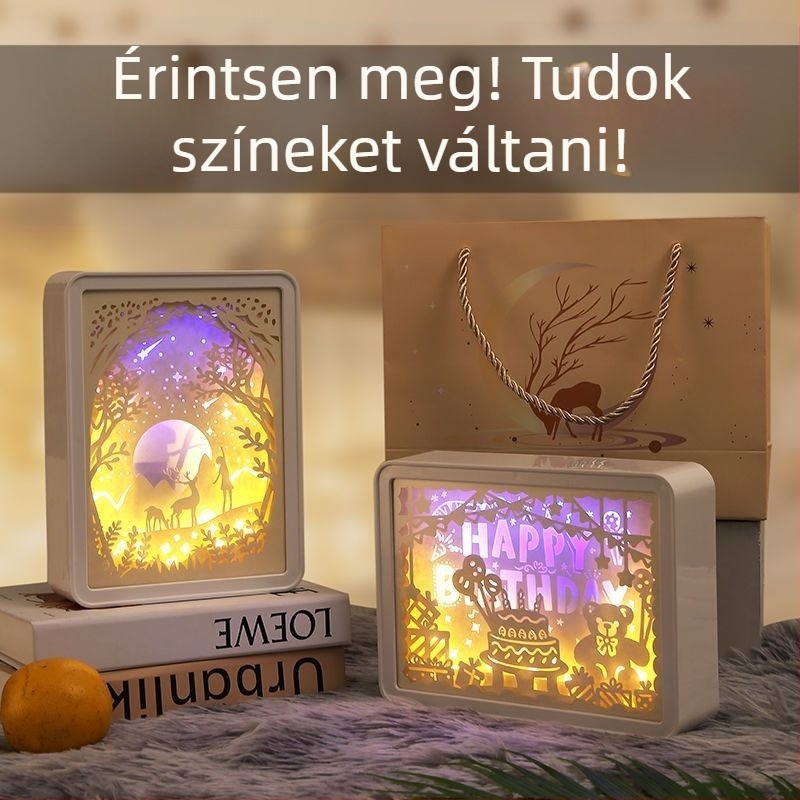 Papírvágott lámpa tükrökkel – születésnapi ajándék lányoknak, legjobb barátnőknek és barátnőnek, elegáns ballagási emlék