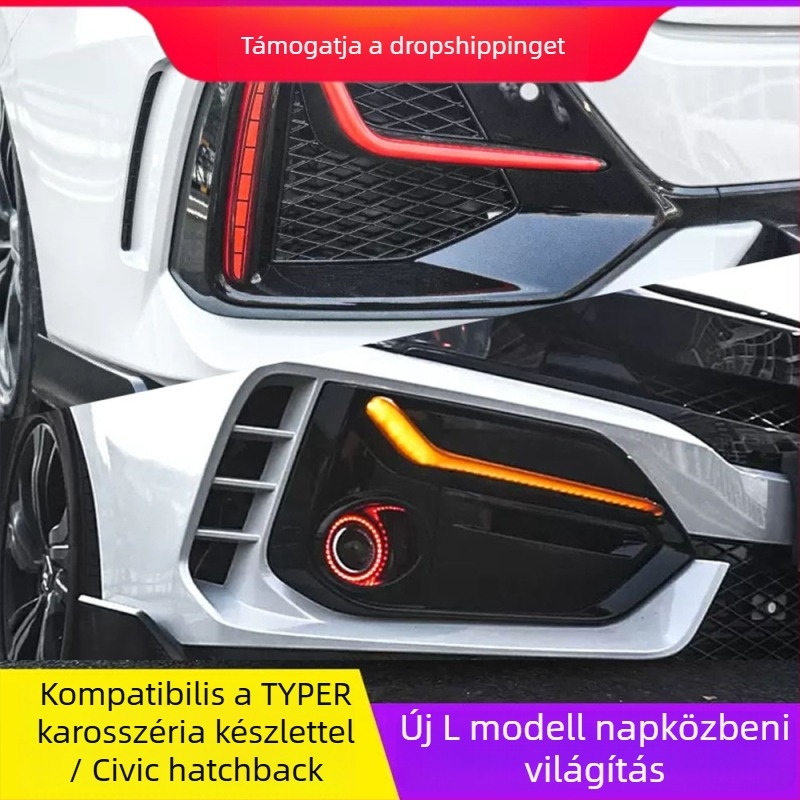 LED L-alakú nappali fények Civic hatchback tizedik generációhoz, 24W, TYPY márka