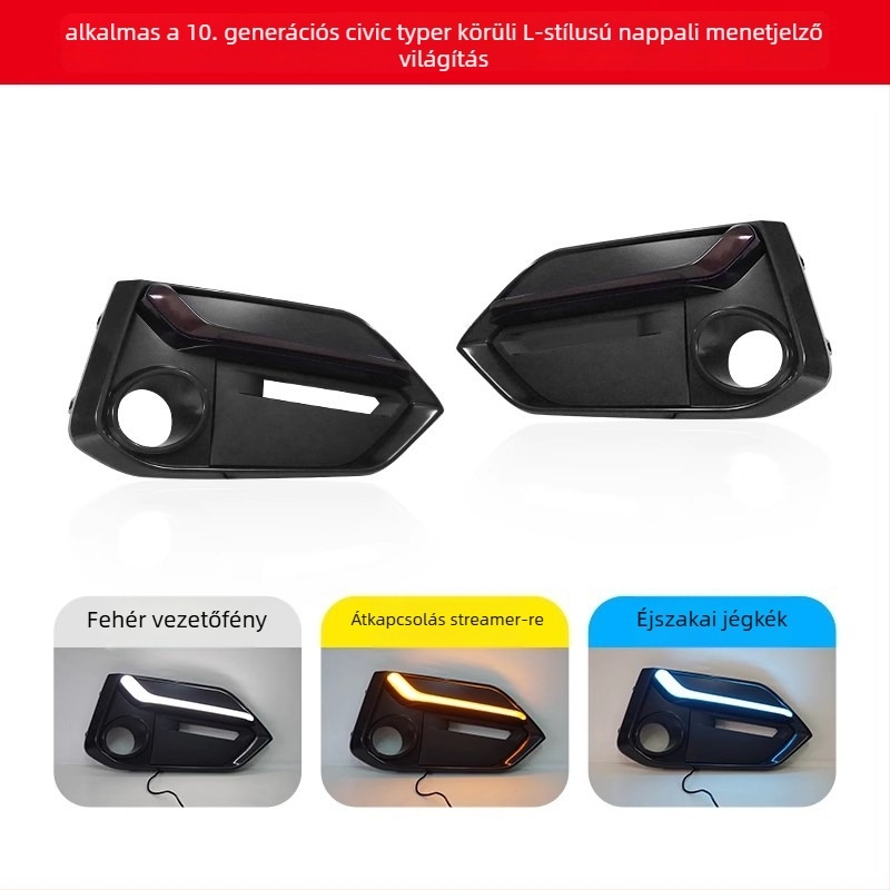 LED L-alakú nappali fények Civic hatchback tizedik generációhoz, 24W, TYPY márka