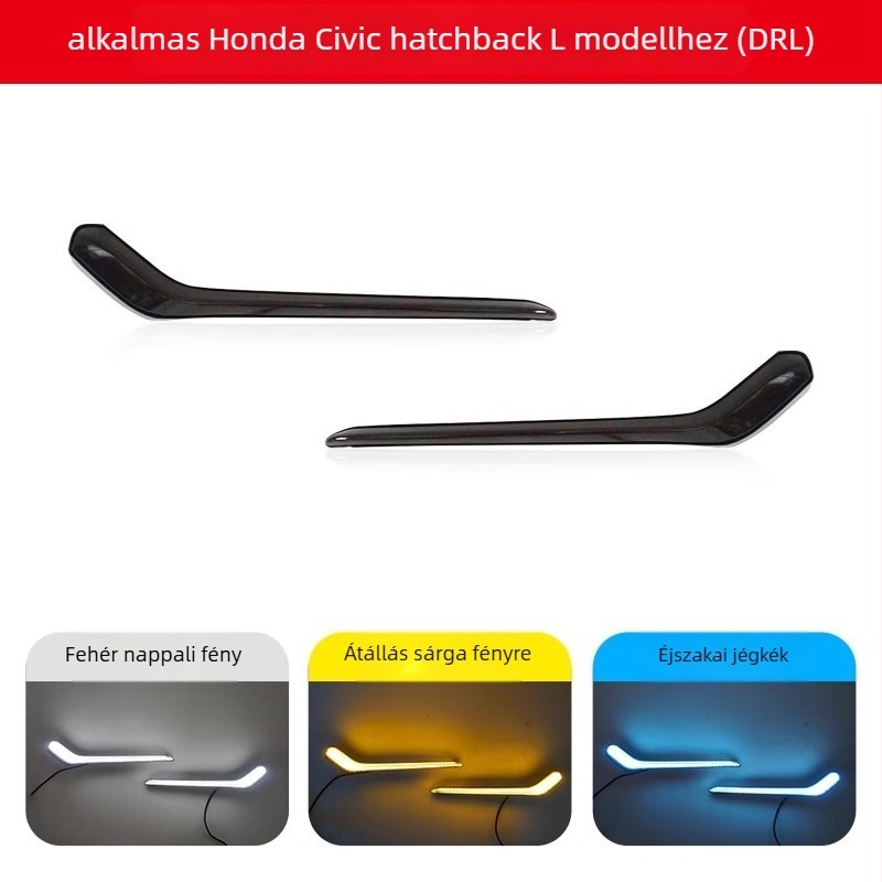 LED L-alakú nappali fények Civic hatchback tizedik generációhoz, 24W, TYPY márka