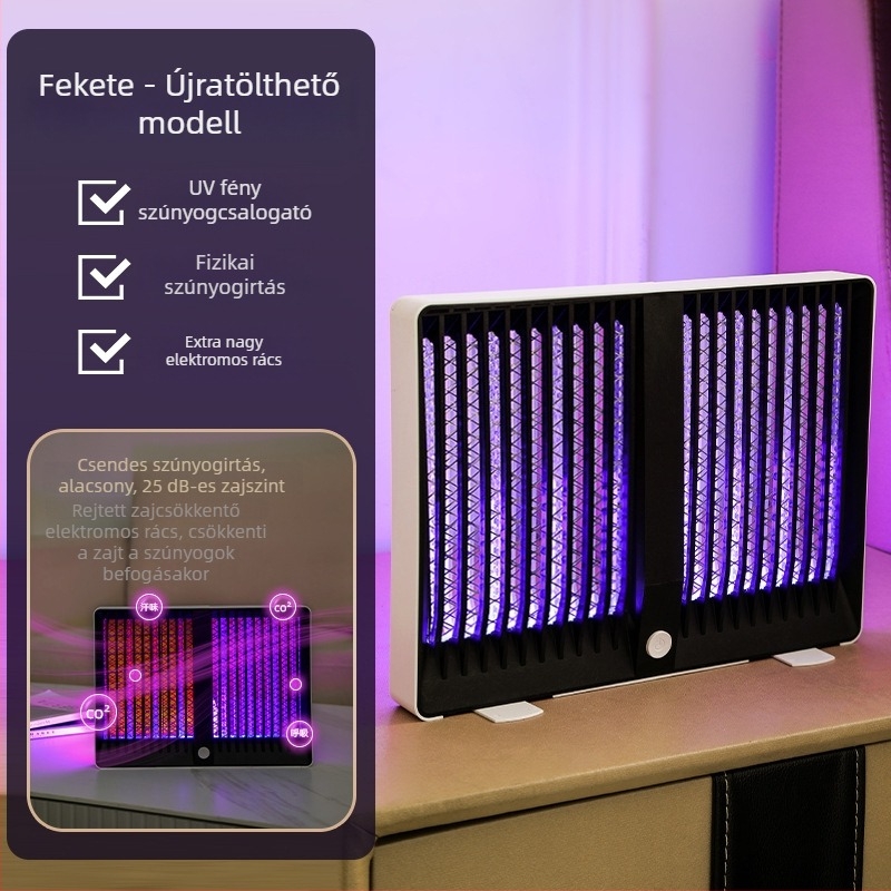 Beépített akkumulátoros elektromos szúnyogirtó lámpa, hordozható szúnyog- és légyirtó, otthoni és kereskedelmi használatra (31–40 m²)