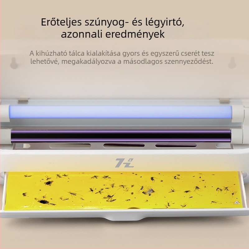 Falihoz rögzíthető rovarirtó lámpa ragasztócsapdával, szúnyogok és legyek ellen, éttermeknek, szállodáknak és otthonoknak