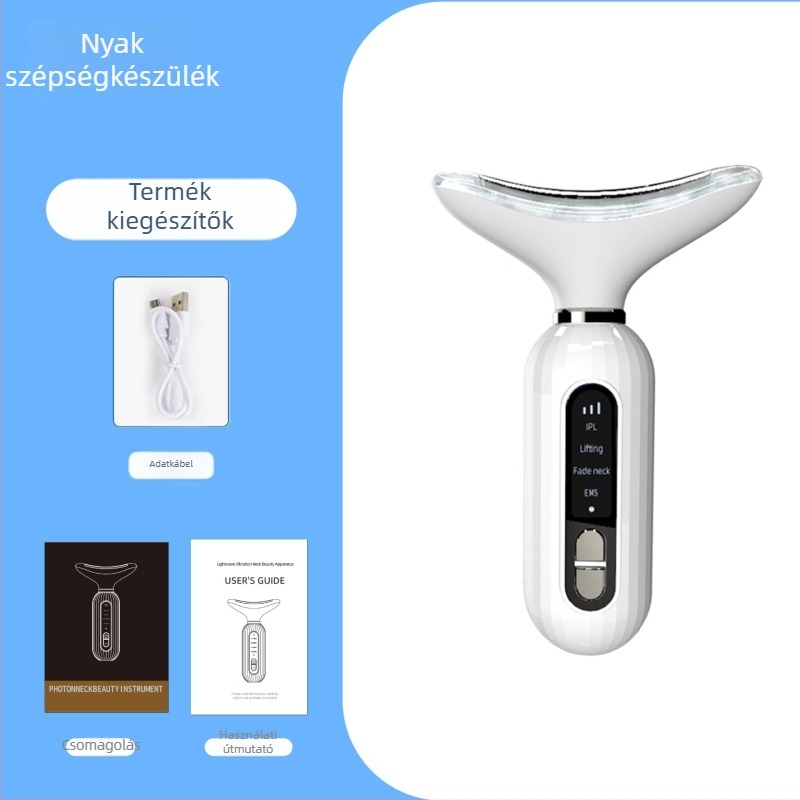 Nyak szépségkészülék rezgő masszázzsal, fotonikus szépséggel és mikroárammal – bőrmegújítás, USB töltés, otthoni használat