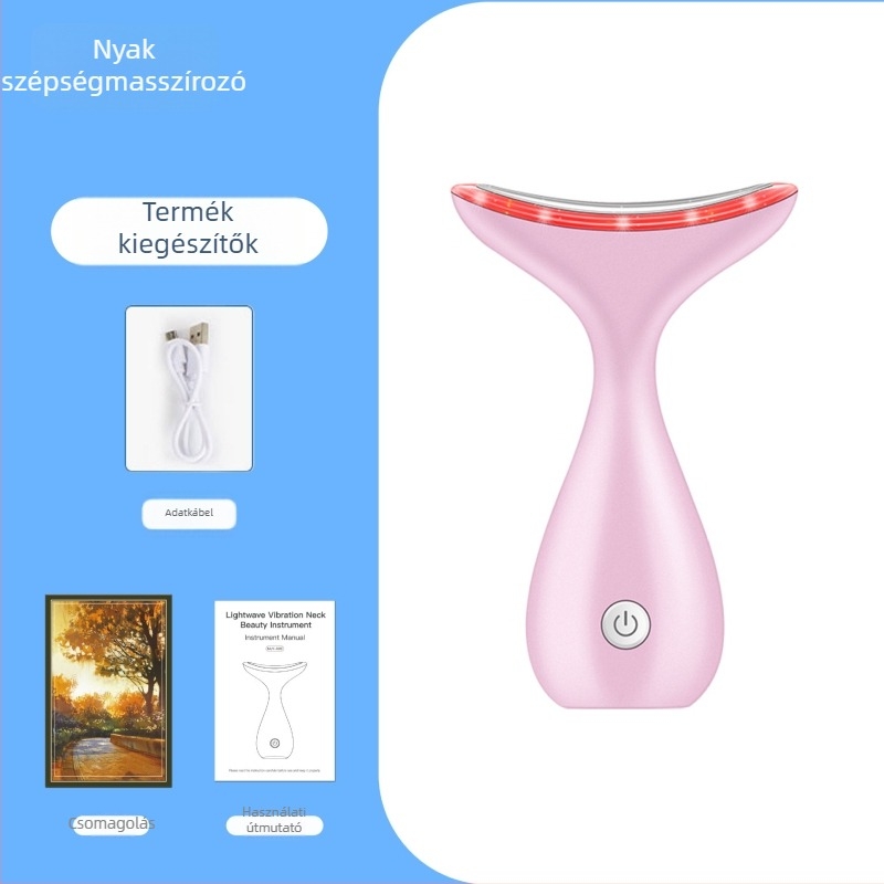 Nyak szépségkészülék rezgő masszázzsal, fotonikus szépséggel és mikroárammal – bőrmegújítás, USB töltés, otthoni használat