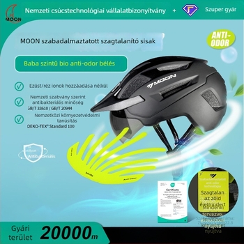 MOON kerékpáros sisak beépített szemüveggel – uniszex, felnőtt, PC EPS, nyomtatott logó