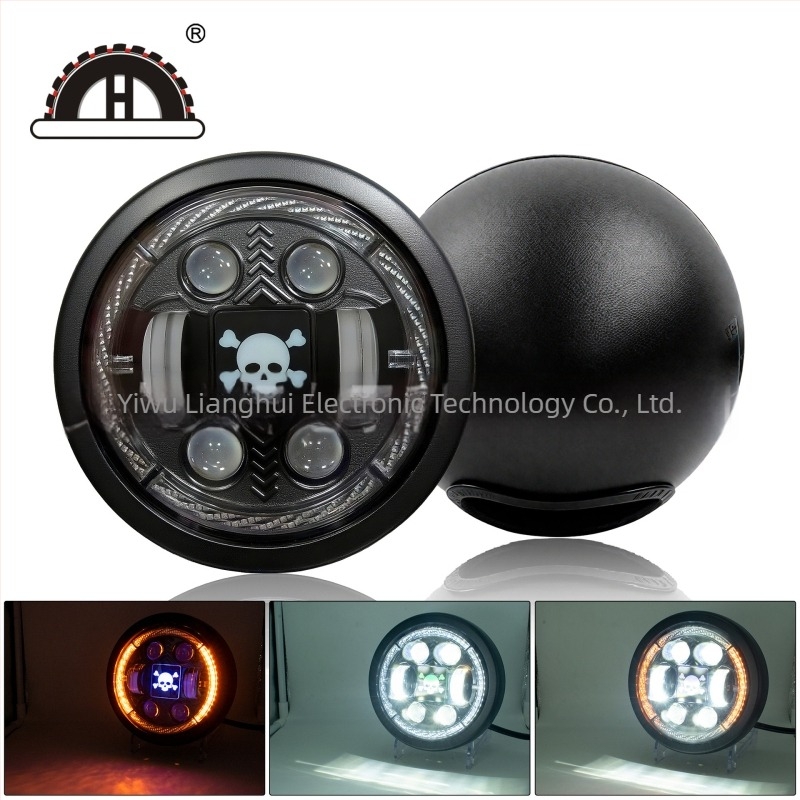 Motorkerékpár fényszóró összeszerelés, alumínium ház, DC 12–80 V, IP67 vízálló, 2500 lm, LED 25 W