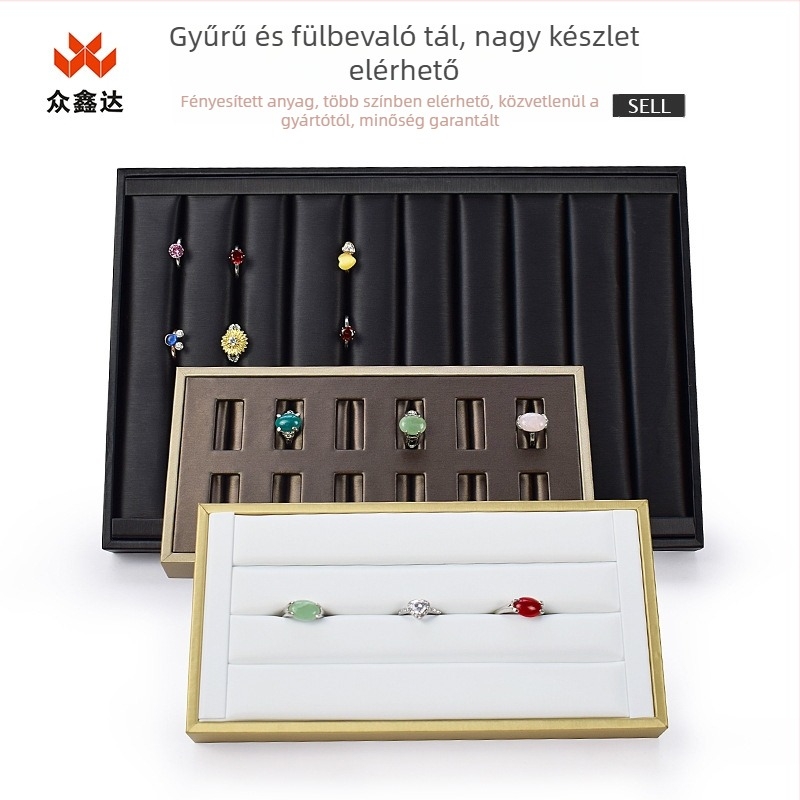 Gyűrű- és fülbevaló bemutató tál – egyszintes kivitel, művészi stílus, ékszertároló tál