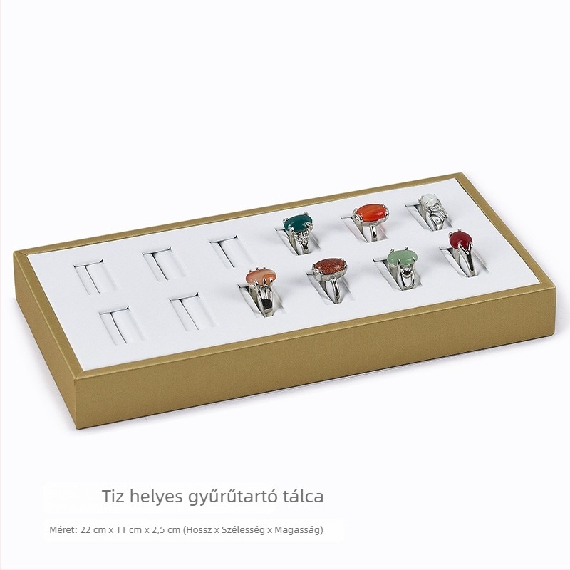 Gyűrű- és fülbevaló bemutató tál – egyszintes kivitel, művészi stílus, ékszertároló tál