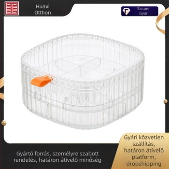 Ékszertartó, 3-szintes műanyag asztali rendező, por- és nedvességálló, oxidációálló