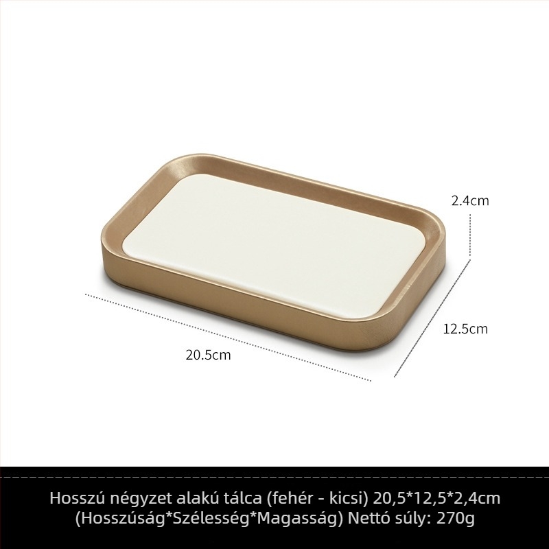 Egy darabos ékszerkijelző tálca, fa alapanyagú, bőr borítással, egy réteg, luxus stílus (Tavasz 2025)