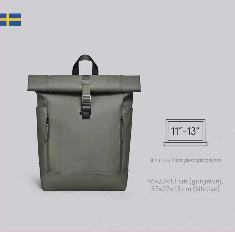 Roll-top vízálló hátizsák nordic stílusban, uniszex, 16 hüvelykes laptophoz, 20–35 liter kapacitás