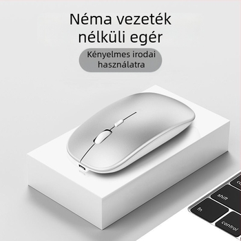 Csendes optikai egér vezeték nélküli töltéssel, Bluetooth és USB kettős üzemmód irodai és e-sport használatra