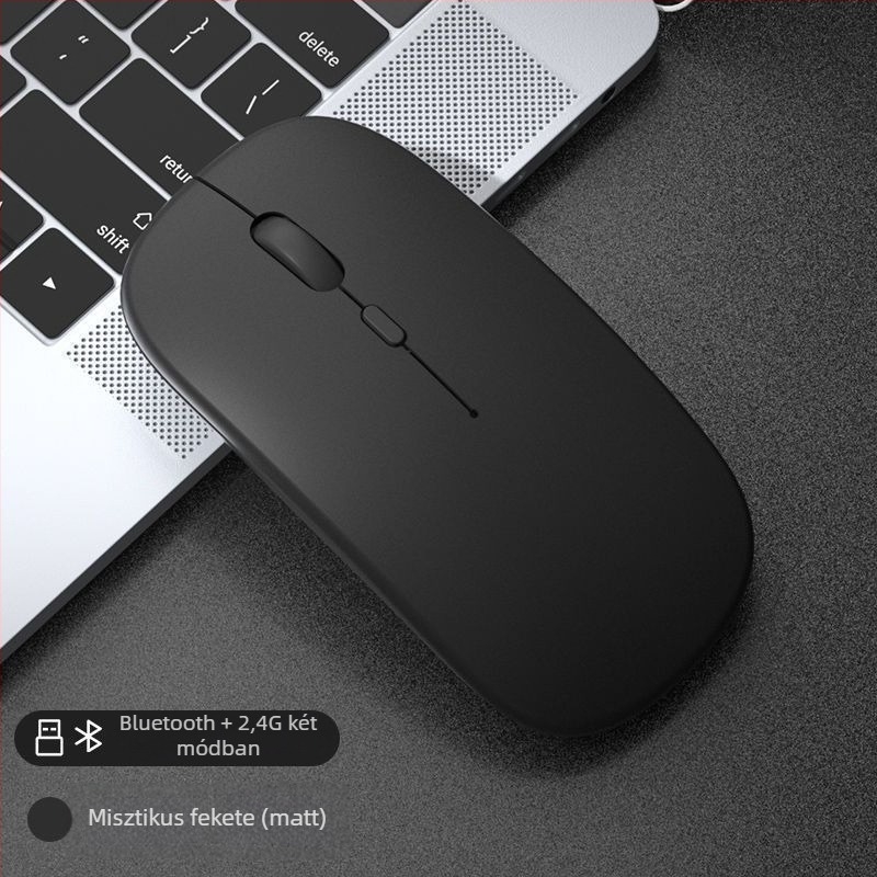 Csendes optikai egér vezeték nélküli töltéssel, Bluetooth és USB kettős üzemmód irodai és e-sport használatra