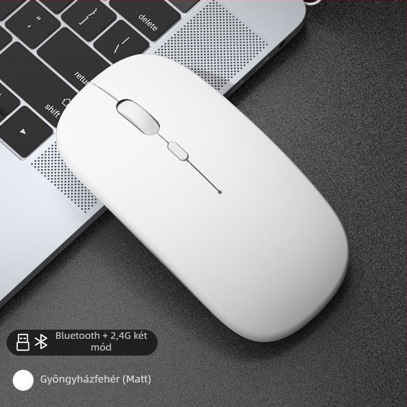 Csendes optikai egér vezeték nélküli töltéssel, Bluetooth és USB kettős üzemmód irodai és e-sport használatra