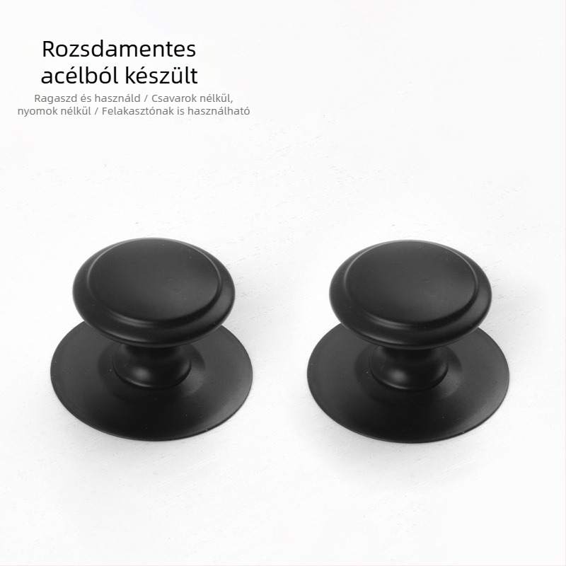 Egypontos gombos fogantyú szekrényhez és fiókhoz – modern, minimalist stílus, anyag: cinkötvözet/rozsdamentes acél, felület: kefés, elektroplattált és oxidált
