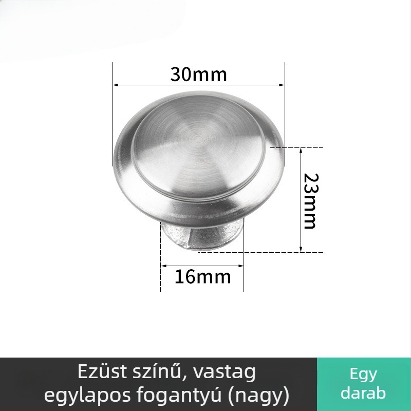 Egypontos gombos fogantyú szekrényhez és fiókhoz – modern, minimalist stílus, anyag: cinkötvözet/rozsdamentes acél, felület: kefés, elektroplattált és oxidált