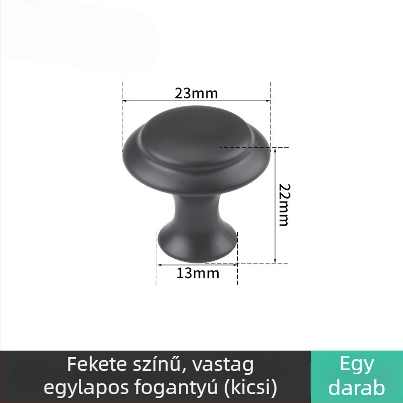 Egypontos gombos fogantyú szekrényhez és fiókhoz – modern, minimalist stílus, anyag: cinkötvözet/rozsdamentes acél, felület: kefés, elektroplattált és oxidált