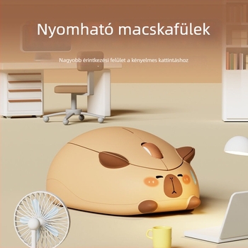 Kapibara témájú vezeték nélküli egér, 1200dpi, aranyos rajzfilmszerű dizájn