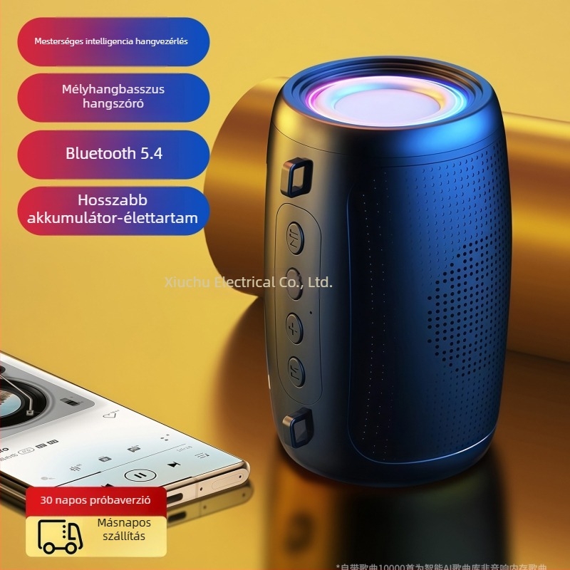 Kültéri hordozható vezeték nélküli Bluetooth hangszóró, IPX7 vízálló, 3W, Bluetooth 5.3, 100 Hz–20 kHz