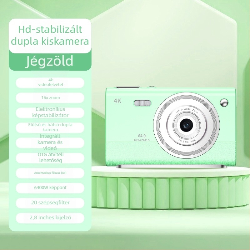 Selfie CCD kamera, 13 MP, 16x optikai zoom, USB-C, TF-kártya