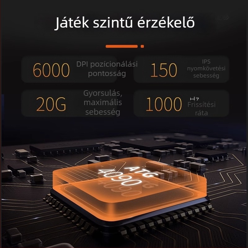 Játékos vezetékes optikai egér – 6 DPI-szint, 4000 DPI, 8 gomb, USB, ergonomikus