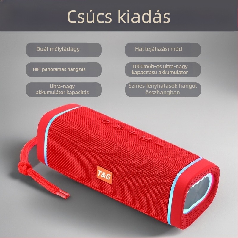 Kültéri vezeték nélküli Bluetooth hangszóró TF-kártya olvasóval, USB és 3,5 mm bemenettel, IPX7, 30W, BT 5.3