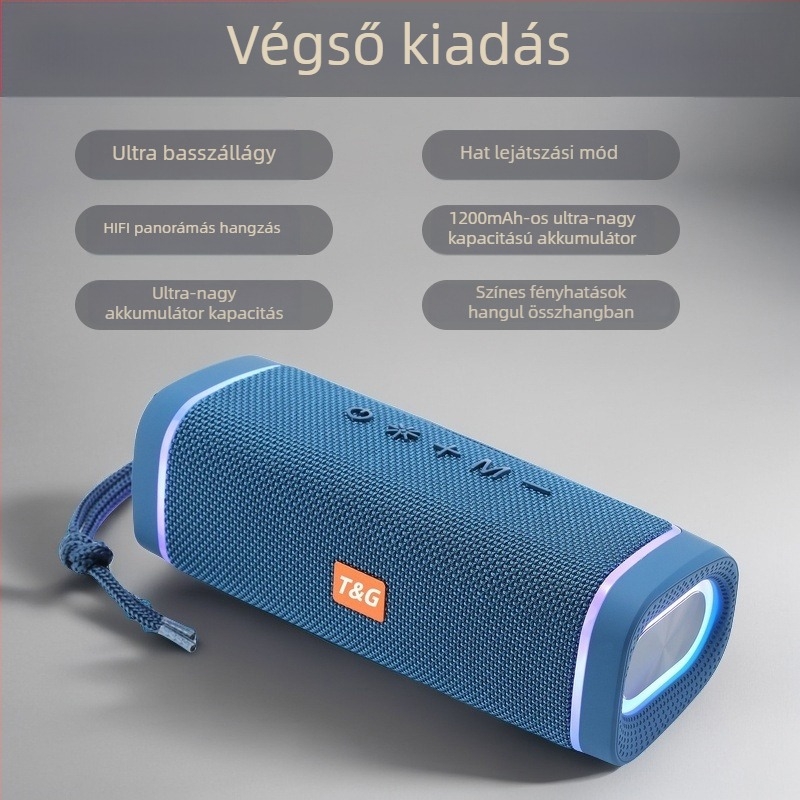 Kültéri vezeték nélküli Bluetooth hangszóró TF-kártya olvasóval, USB és 3,5 mm bemenettel, IPX7, 30W, BT 5.3