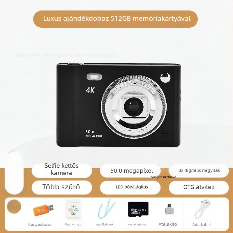 Szelfi CCD digitális kamera kettős kamerával, 1/1.7'' CCD szenzor, 24 MP, 8x optikai zoom, 2,3'' LCD